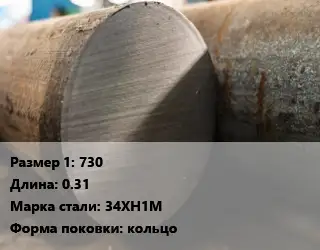 Поковка круглая 730 L=0.31 Сталь: 34ХН1М кольцо
